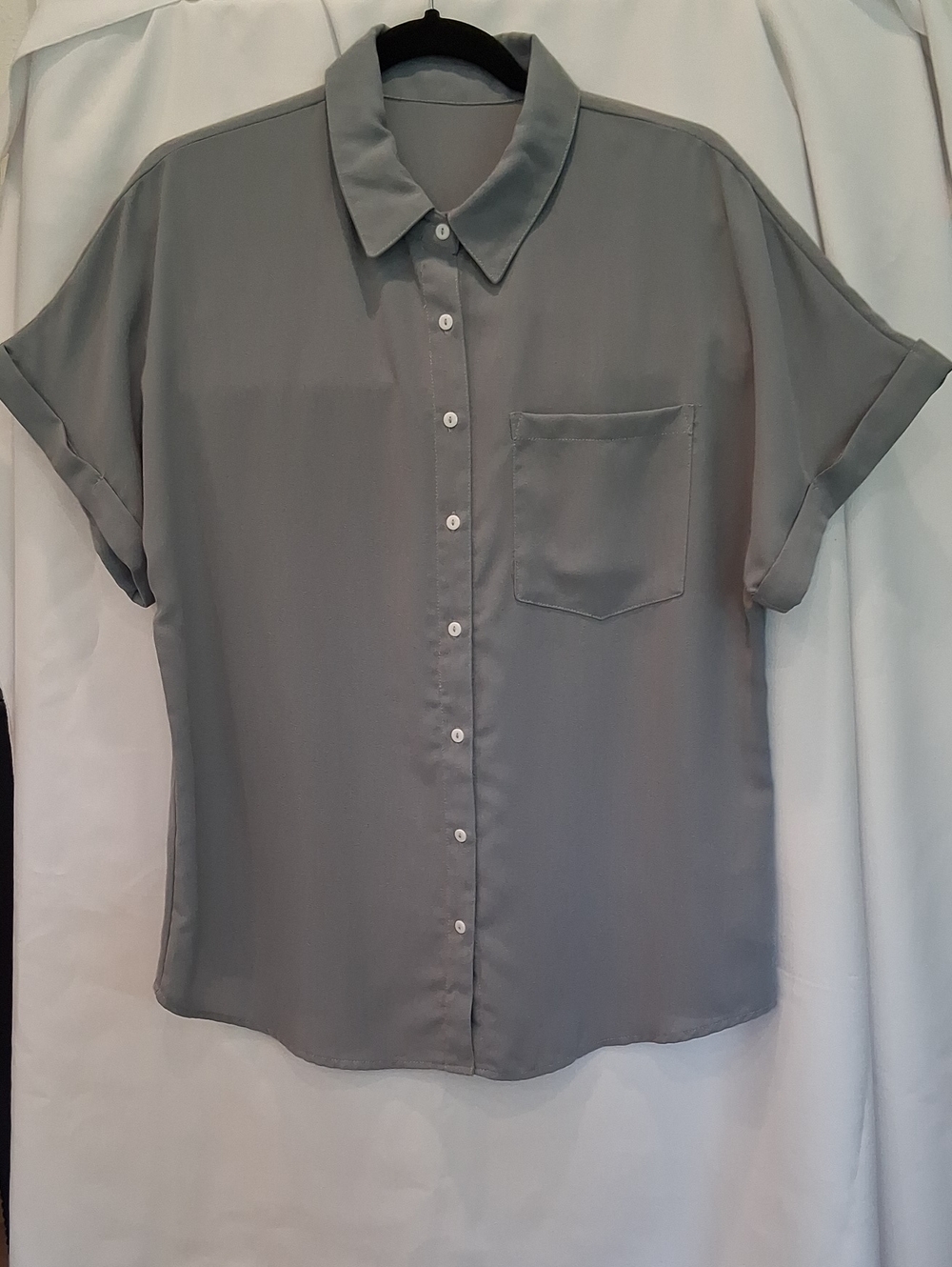 Women’s Short-Sleeve Button Front Shirt - Gray